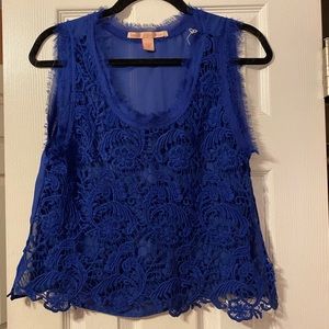 Crocheted royal blue top